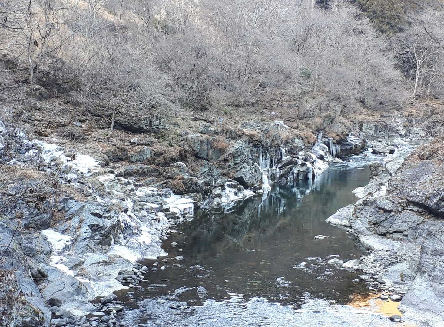 上流には秩父三大氷柱の1つ『三十槌の氷柱』がありますね！
この辺りも荒川に流れ込む水が凍ってます😲