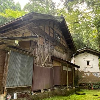 裏には土蔵。

母屋ともにだいぶ老朽化してる。