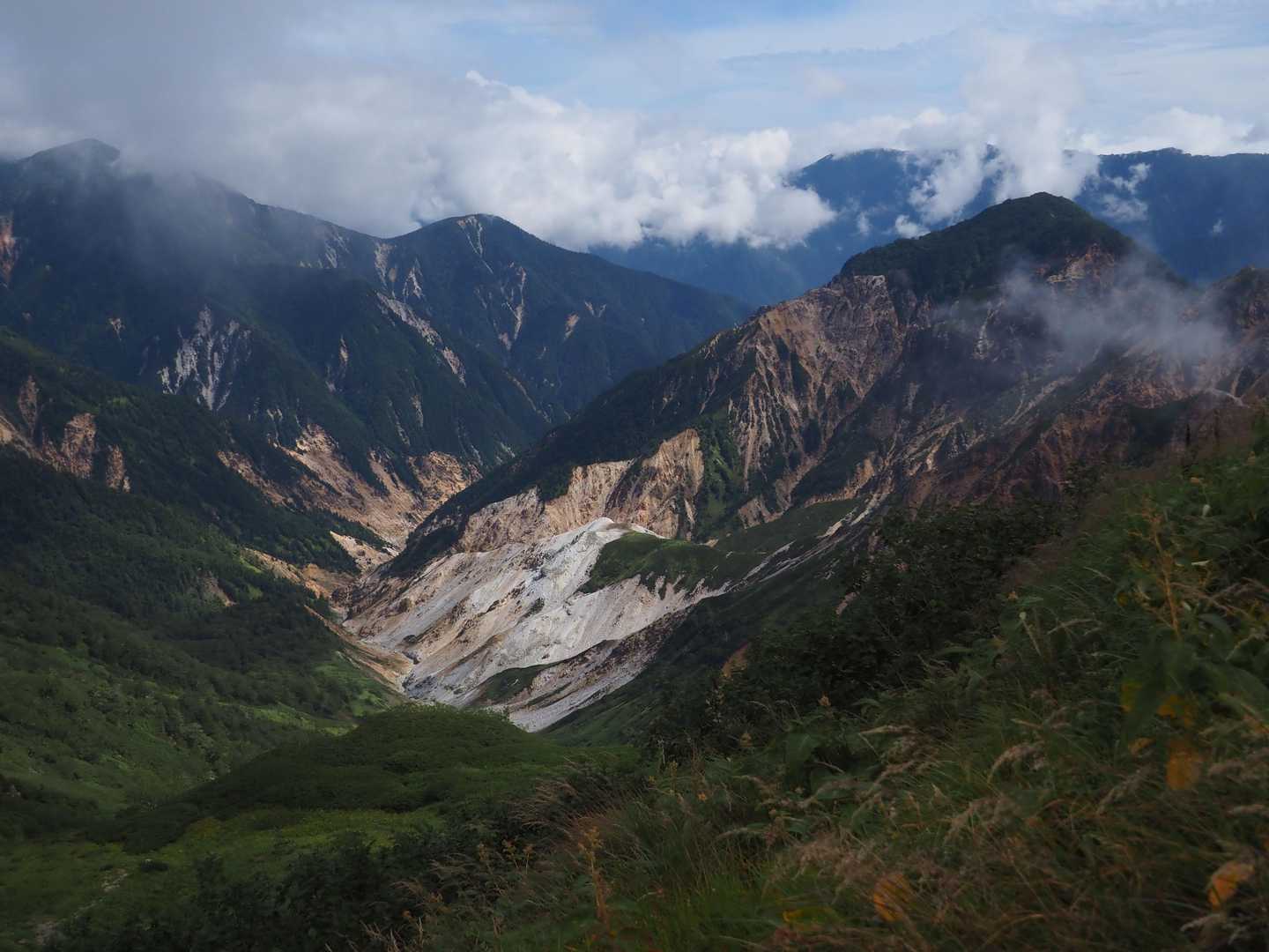 樅沢岳-硫黄乗越-左俣岳-千丈沢乗越 縦走コースの写真