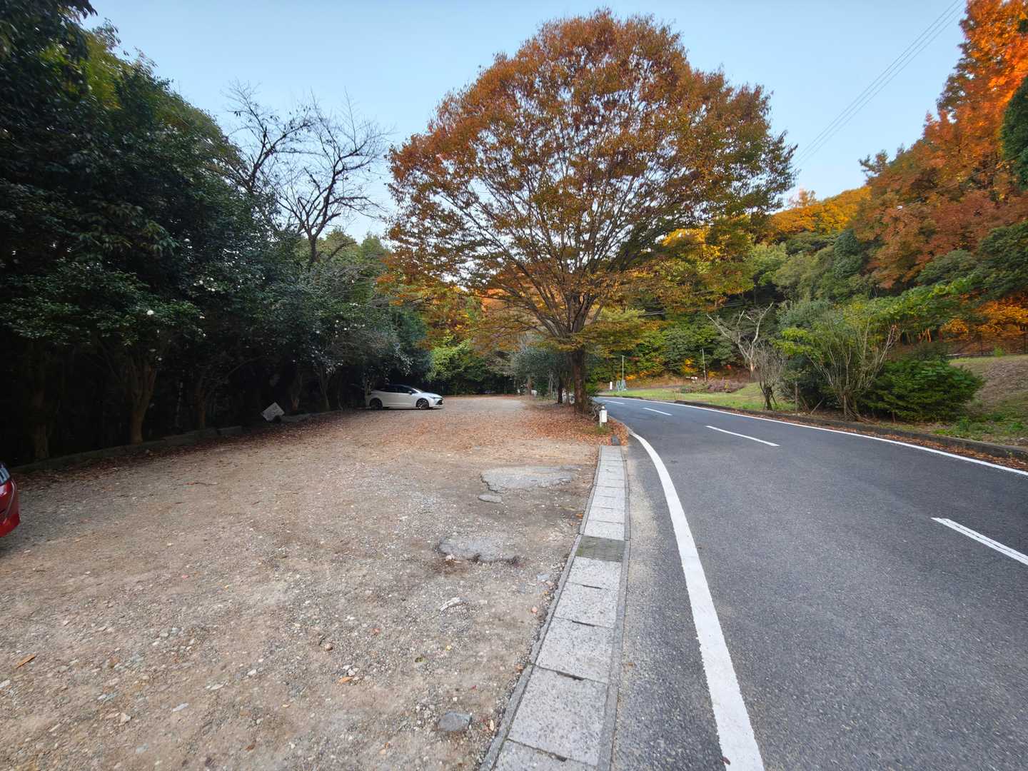 行きの駐車場。