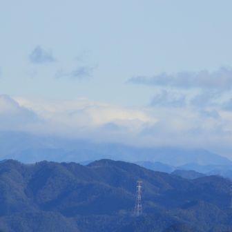 乗鞍岳🏔️方面だがやや雲に隠れている
