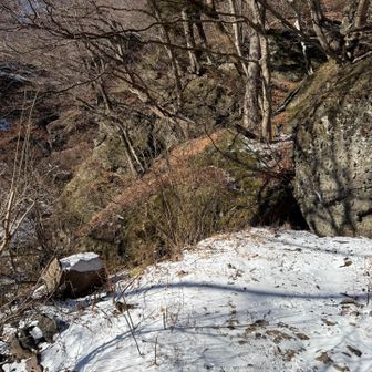 登山道にも雪が😨