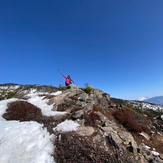 進んで、登って、中四阿
バックは浅間山