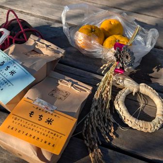 本日の戦利品300円也
柚子は無料

売り子さんは子供達
藁細工は買ってくださいーと
言われたので買いました🫡

蔦をぐるぐる巻いただけのリースが売れないんですーと言っていた
