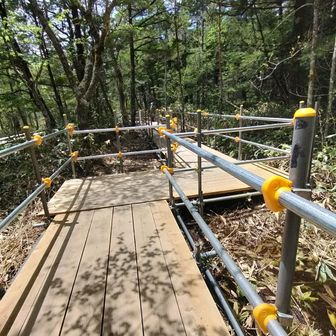 遊歩道工事中