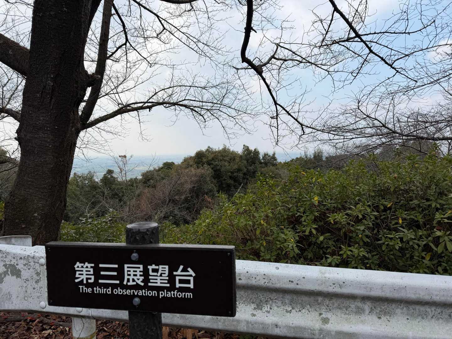 第三展望台のところから階段をおりて
第二展望台、第一展望台へ
森の小径を下りてお疲れ山