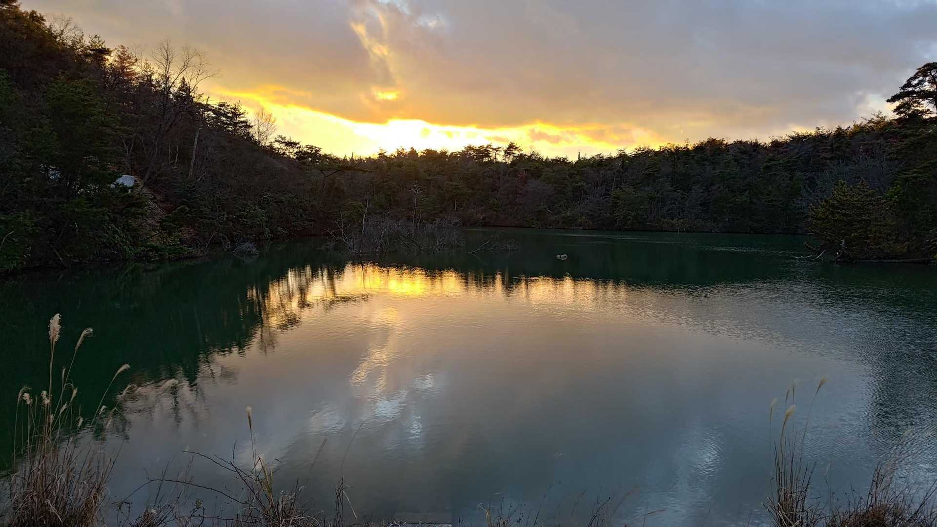 八注池と夕陽。
ちょうど暗くなりそうです。
今日は真っ直ぐお家に帰ります。