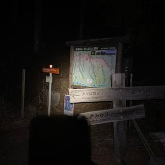 登山口。まだ暗い