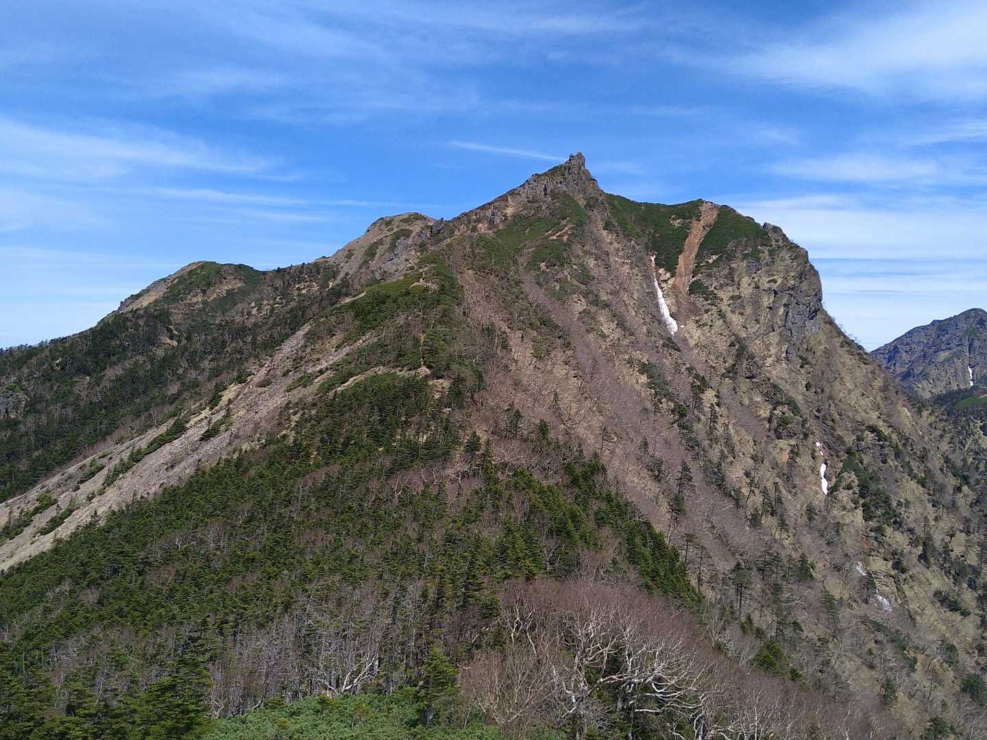 権現岳山頂の、岩もはっきり見えます🧐
