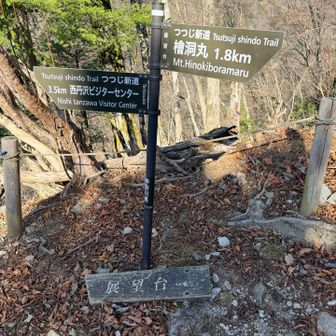 標識下に「展望台」表記の板が。