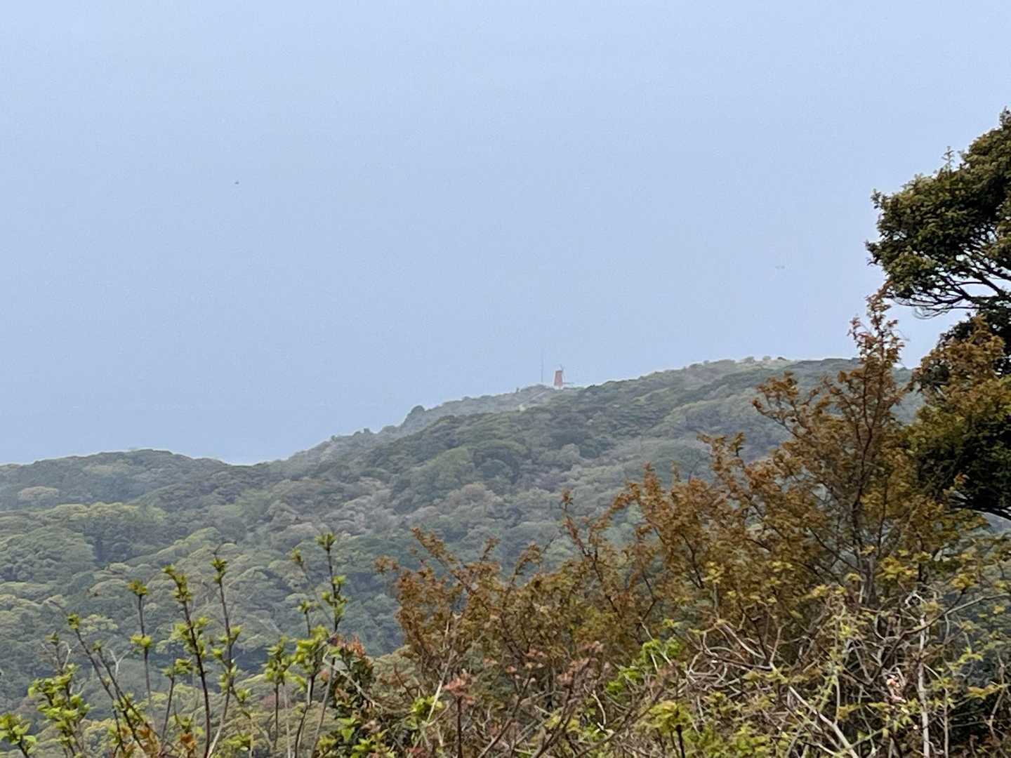 遠くに見える、あそこへ向かいます。