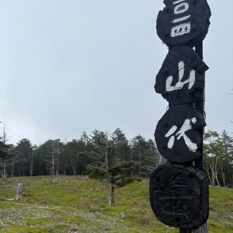 頂上は広いですね。雲がなければいい景色