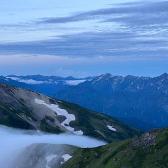 右端が剱岳、隣に立山