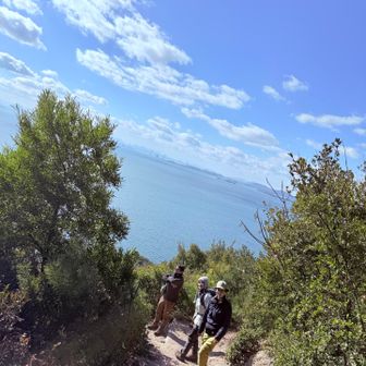 海に向かって下りるの良い感じです。