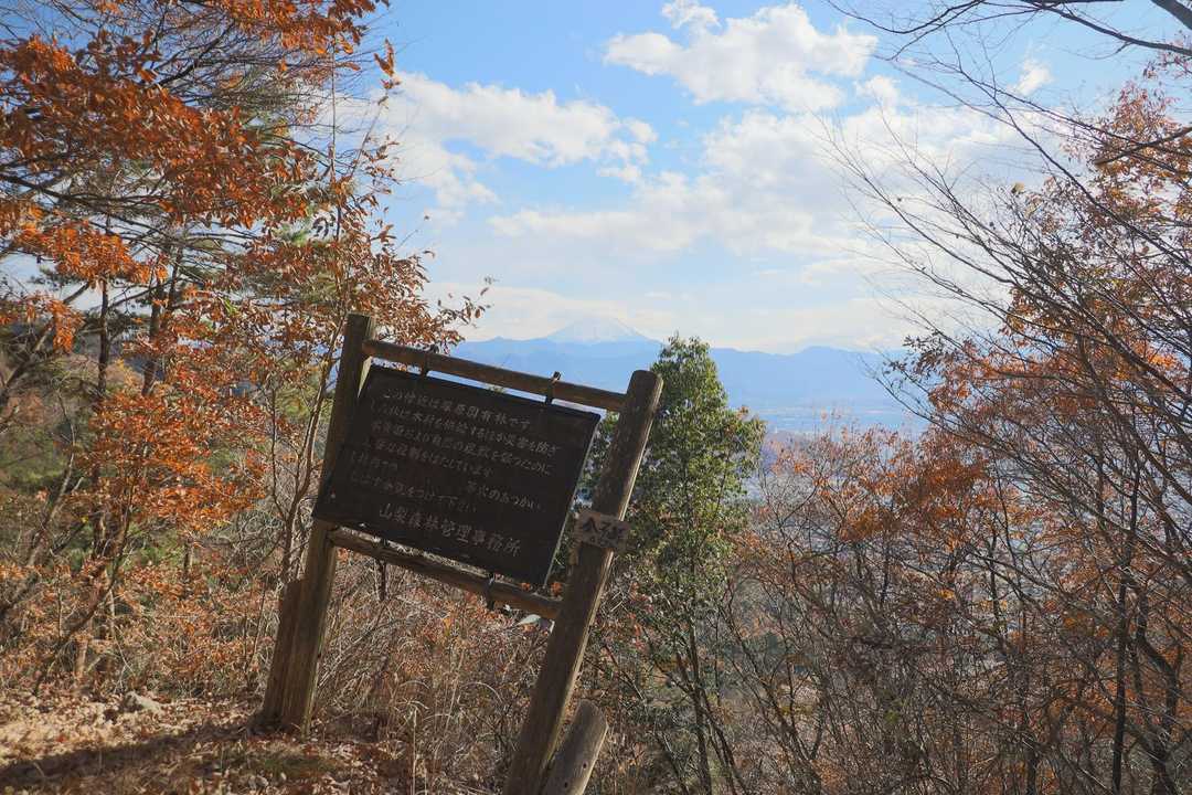 金子峠と先に見える富士山