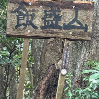 飯盛山到着🛬　24℃

今日は気温も低く風も少しあって歩きやすい🚶‍♂️
ここでアブ🪰1匹やっつけました💪