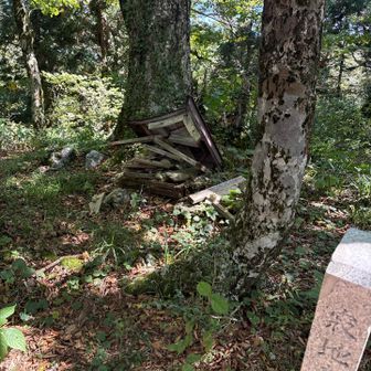 山頂の祠崩れてました😢
