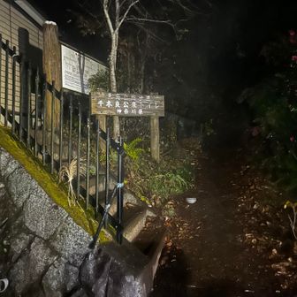 そして城山への登山口。途中自動販売機あります。
