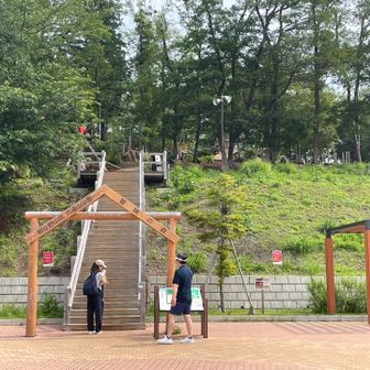 アスレチックのある公園。