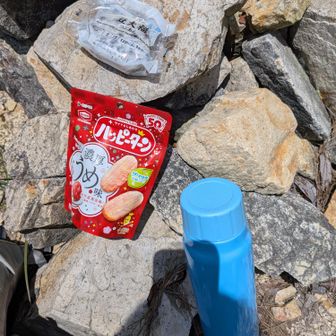 しっかり休憩　熱中症対策　
豆大福　ハッピーターン濃厚うめ味　コーラ　完璧👍