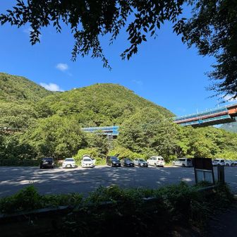 駐車場では青空💙