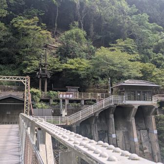 橋を渡ると、トロッコ保津峡駅🚉