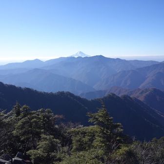 禿岩からの富士山，