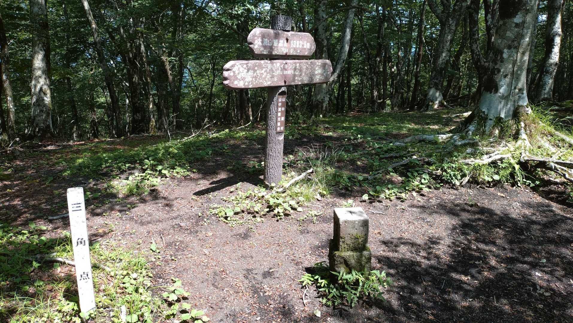 ③大洞山⛰️
三等三角点『角取山』△1383.4
これで翠富士バッジの条件クリアです📛
お次は萌富士バッジを獲りに来た道を戻ります👣