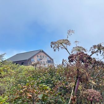相変わらず賑わう避難小屋なので写真は遠くから