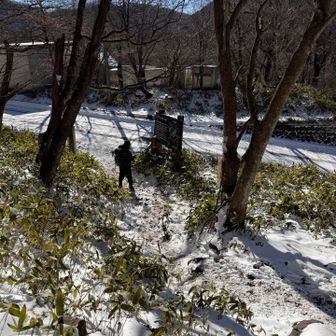 駒ケ岳登山口まで下りてきた