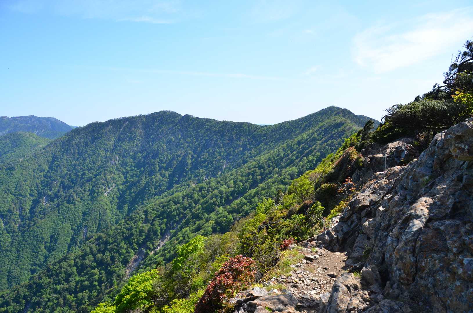 太尾登山口-古田ノ森-千丈平-釈迦ヶ岳-空鉢岳-椽ノ鼻-孔 往復コースの写真