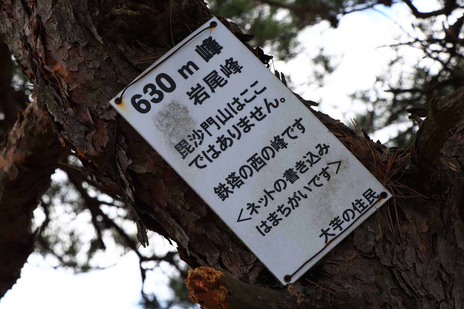 岩尾峰に到着です。
大芋の住民とあります。ありがとうございます。
ここは眺望抜群です。