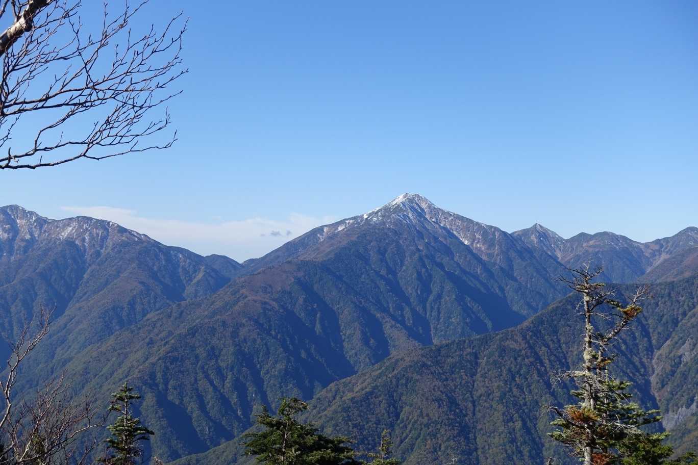西側から眺める聖は、鋭角でピラミダルですね。
