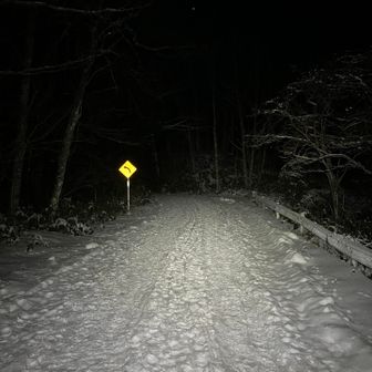 林道13km
途中からまばらに雪、一部凍結あり。