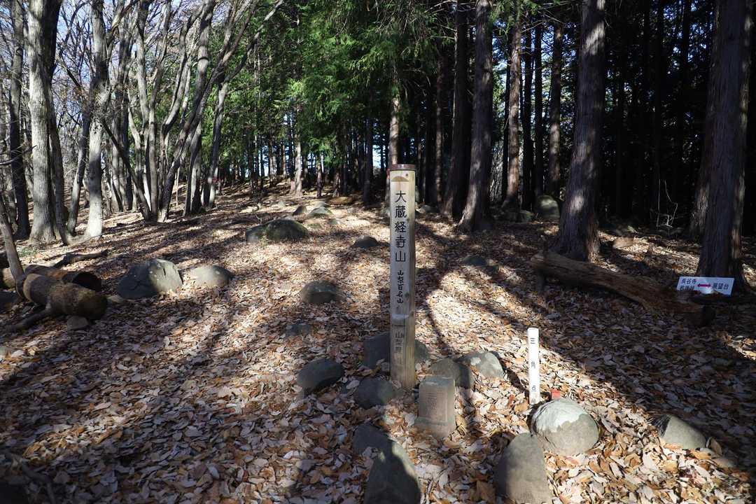 大蔵経寺山の山頂
二等三角点
