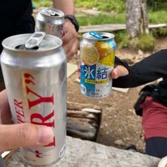 あんまり歩いてないけど乾杯ー🍻