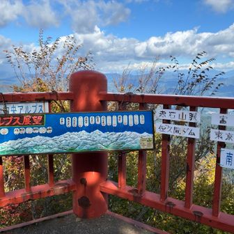山頂の展望台。今日は遠くまでは見えなかった