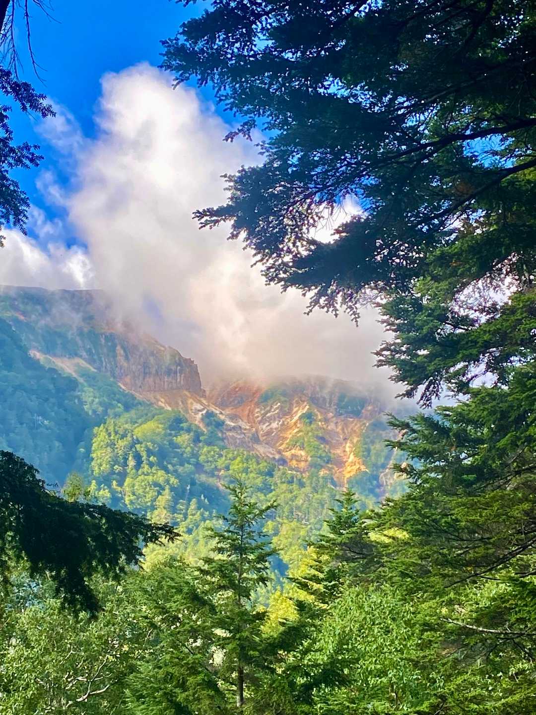 今日も硫黄岳山頂には、雲がかかってますね