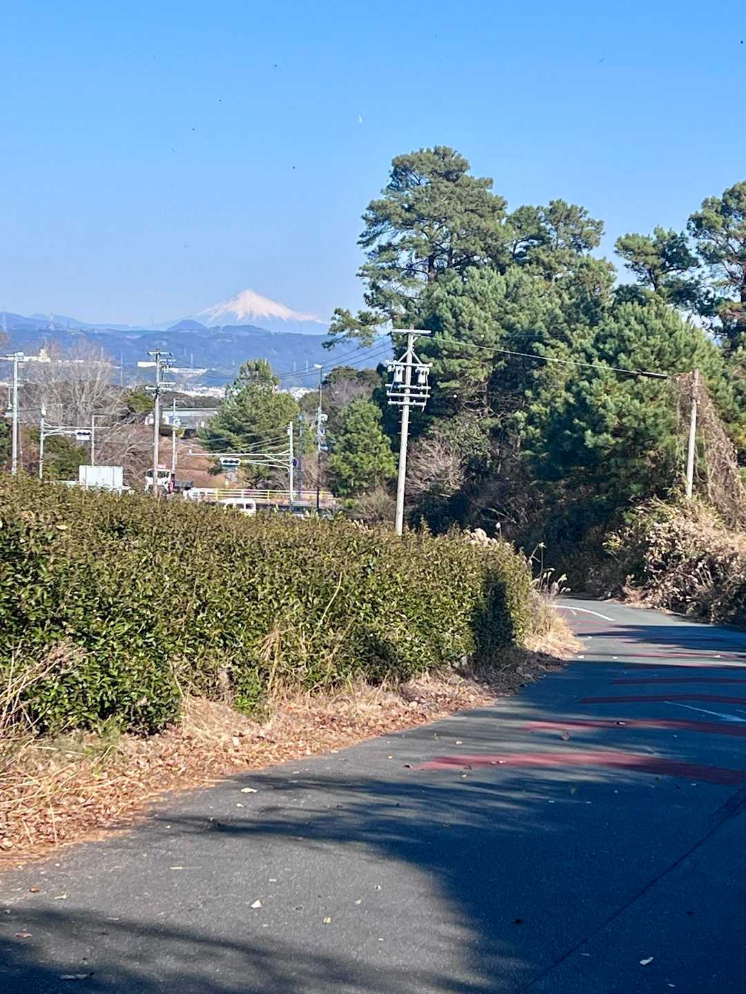 帰りのアスファルトでも富士山🗻見えてた✌️