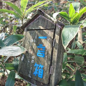 一言箱の中にはノートが入っていました 見てないけど… 