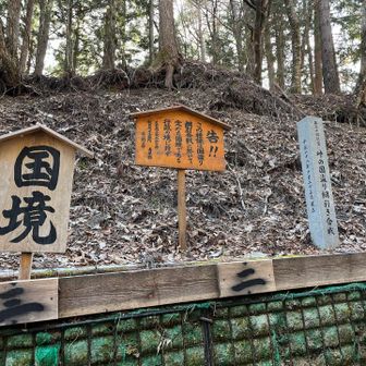ヒョー越峠まで戻ってきました。🚗で通る林道も、歩くと色んな発見がありまた良き⛰️🪧👀♪