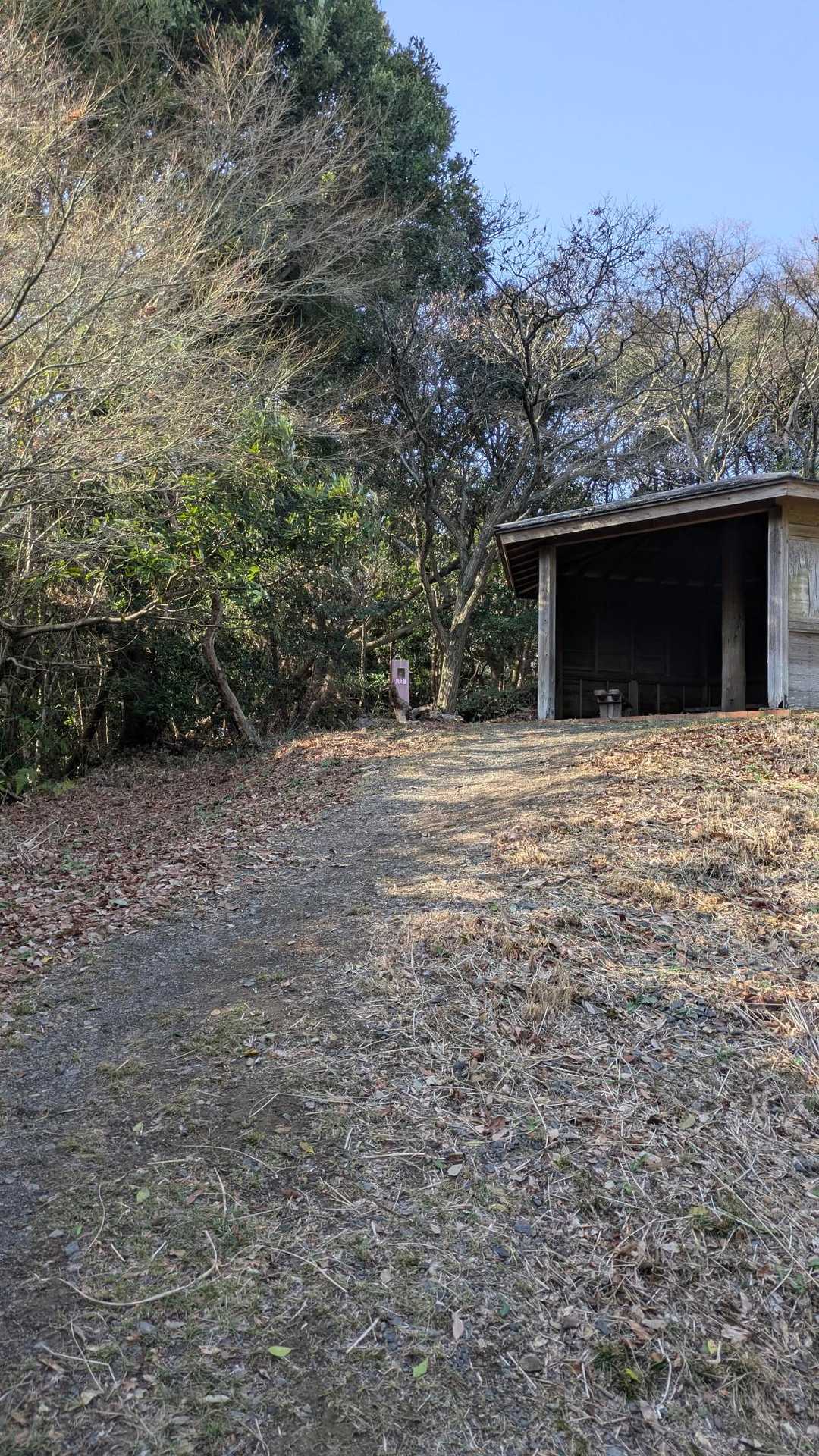 東屋の後ろに三角点