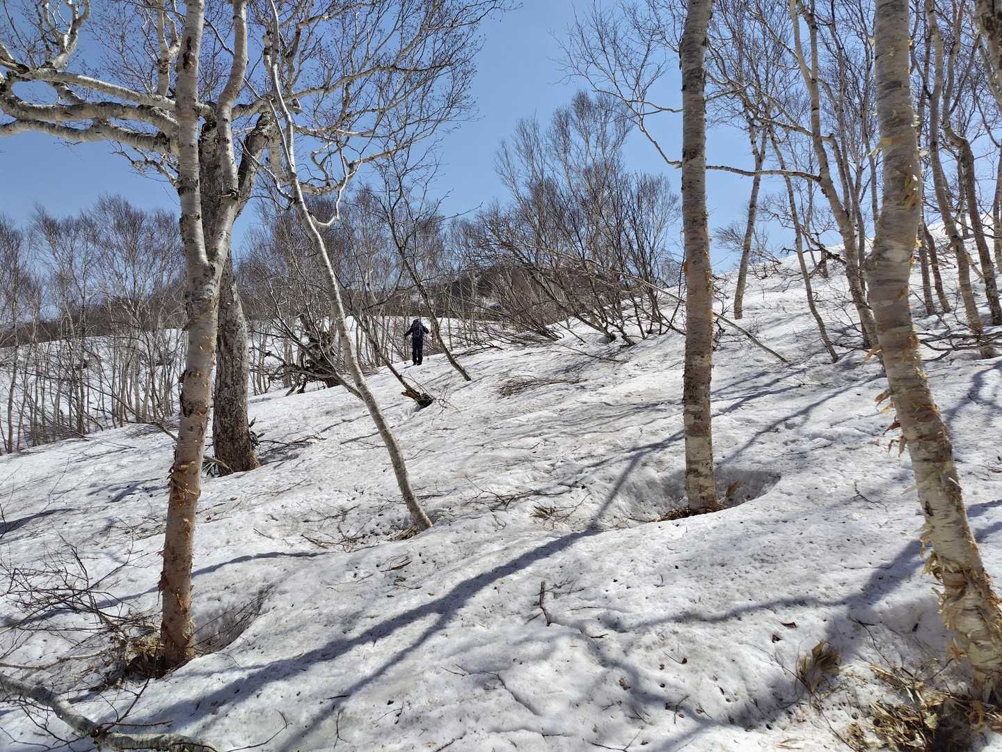 ソリで降りすぎてしまった😅
トラバース気味にまた登る💦