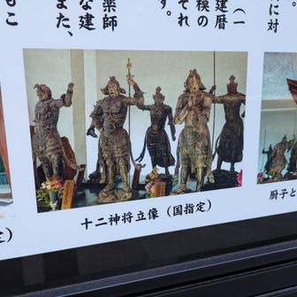 歴史の教科書で十二神将像見たとき思わず「カッコいい!!」と思ったのが小6だったかしら…こんないい仏（ぶつ）が揃っているとは…こちらの国指定の方は宝物殿で拝観可