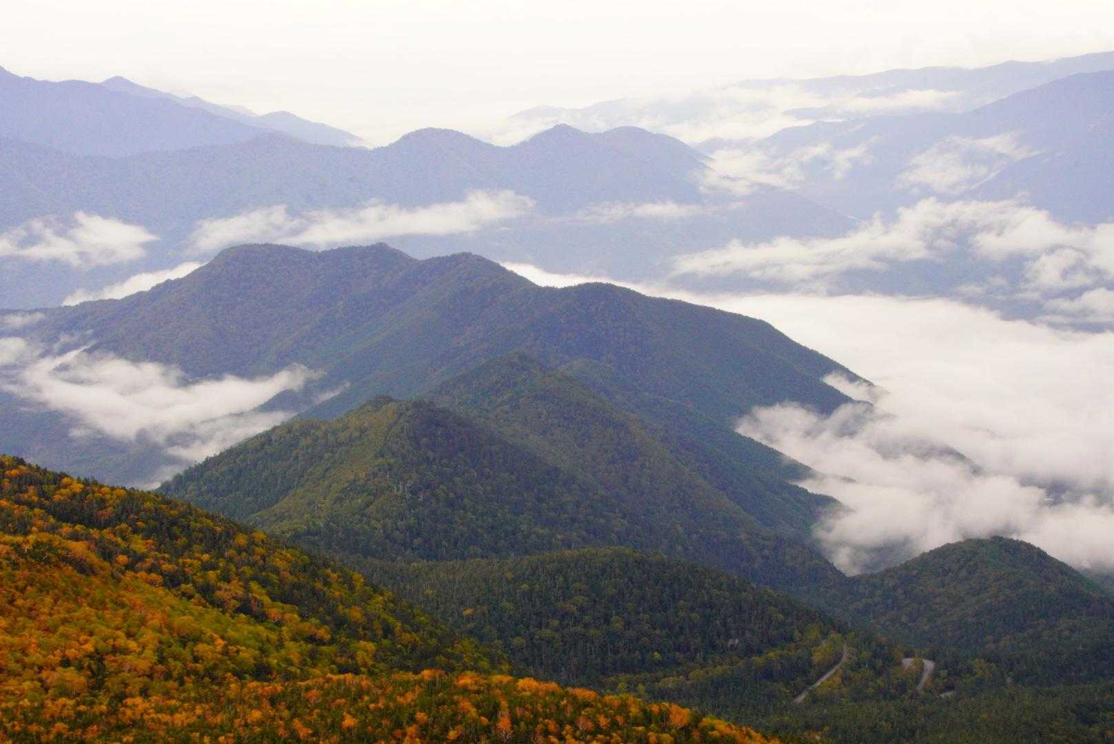 乗鞍山頂バス停-富士見岳口-剣ヶ峰口-蚕玉岳 往復コースの写真