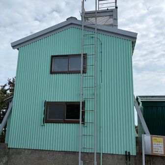 白鳥小屋に来たらやっぱりこのはしご登らんとあかんでしょ！😅

なのに、たろうは高所恐怖症〜🤓💦