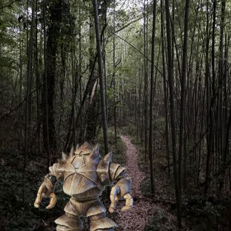 その先の竹林には、🎋たまにビグザムが出没🤣