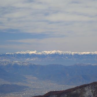 中心に槍、右へ穂高連峰