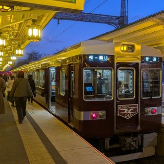 電車で大山崎駅まで戻ります。
