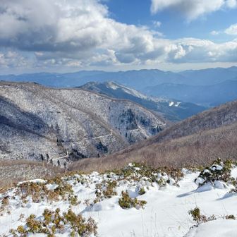 雲が出てきたが段ヶ峰ブルーに満足😊

神戸の方に声を掛けて一緒に下山😁